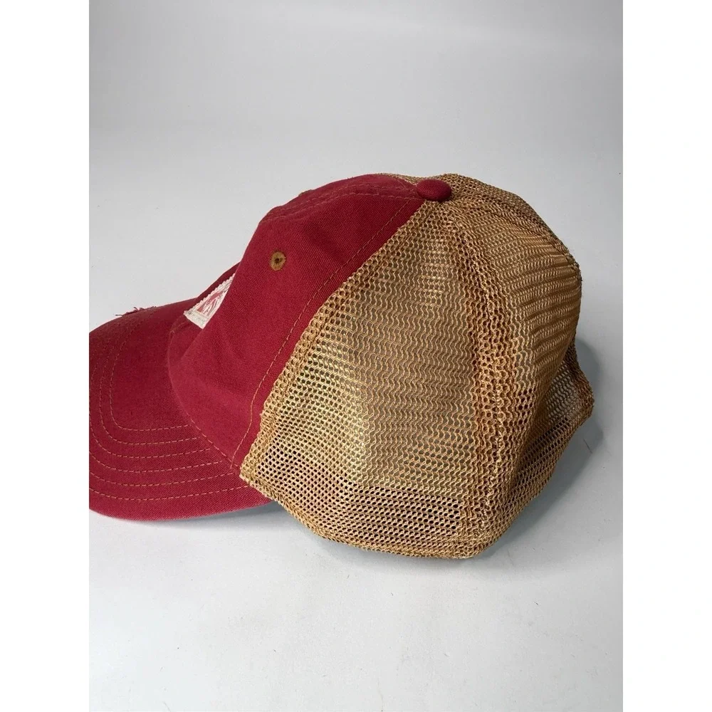 Old Milwaukee Beer Men's Mesh Back Snapback Hat Red/Brown